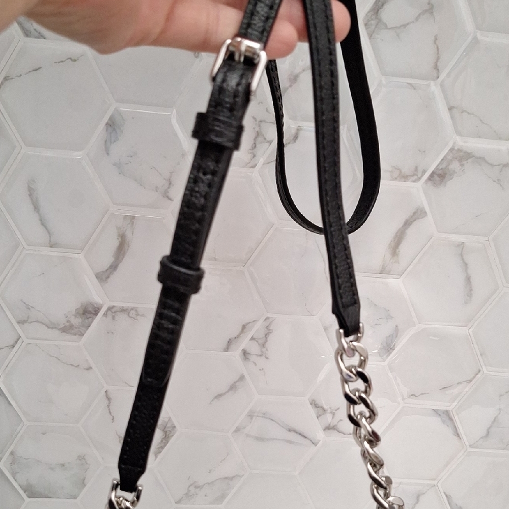 Rebecca Minkoff Black Crossbody Bag with Silver Chain - Picture 14 of 14